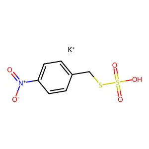 Thiosulfuric acid (H2S2O3), S-((4-nitrophenyl)methyl) ester, potassiumsalt structure