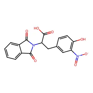 2-Isoindolineacetic acid, 1,3-dioxo-alpha-(4-hydroxy-3-nitrobenzyl)- structure