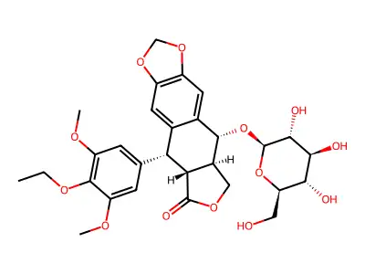 4'-Aethyl-demethylpodophyllotoxin-glucosid structure