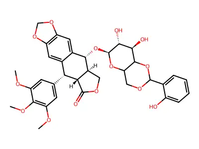 4,6-O-Salicylidene-beta-D-glucopyranoside podophyllotoxin structure