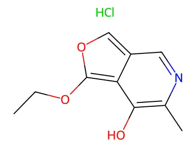 Furo(3,4-c)pyridin-7-ol, 1-ethoxy-6-methyl-, hydrochloride structure