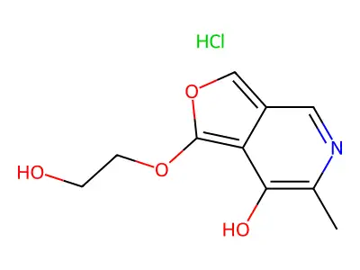 Furo(3,4-c)pyridin-7-ol, 1-(2-hydroxyethoxy)-6-methyl-, hydrochloride structure
