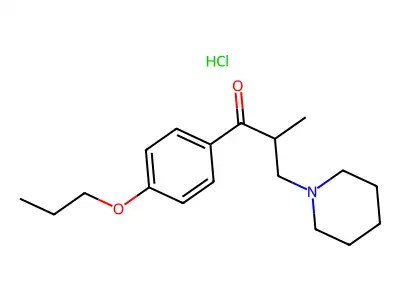 2-Methyl-3-piperidino-4'-propoxypropiophenone hydrochloride structure