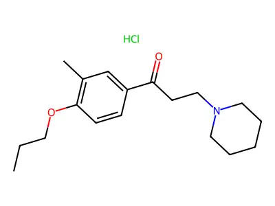 Propiophenone, 3'-methyl-3-piperidino-4'-propoxy-, hydrochloride structure