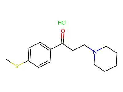 Propiophenone, 4'-(methylthio)-3-piperidino-, hydrochloride structure