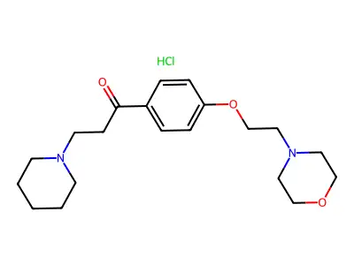Propiophenone, 4'-(2-morpholinoethoxy)-3-piperidino-, hydrochloride structure
