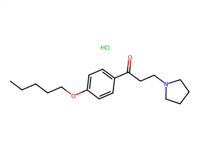 Propiophenone, 4'-pentyloxy-3-pyrrolidinyl-, hydrochloride structure
