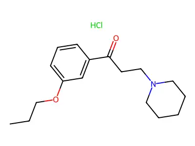Propiophenone, 3-piperidino-3'-propoxy-, hydrochloride structure