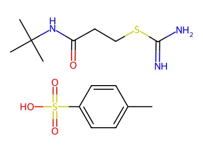 Pseudourea, 2-(2-(tert-butylcarbamoyl)ethyl)-2-thio-, p-toluenesulfonate structure