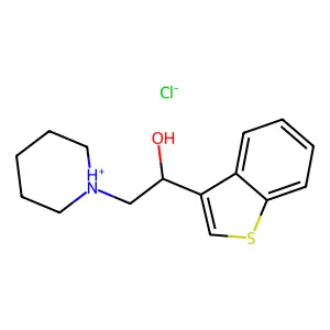 1-(1-Benzothiophen-3-yl)-2-(piperidin-1-yl)ethan-1-ol--hydrogen chloride (1/1) structure