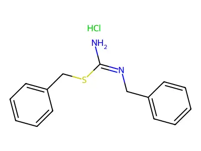 Benzyl N-benzylcarbamimidothioate--hydrogen chloride (1/1) structure