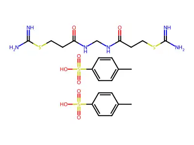 Pseudourea, 2,2'-(methylenebis(iminocarbonylethylene))bis(2-thio-, di-p-toluenesulfonate structure