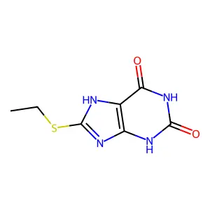 8-(Ethylthio)-xanthine structure