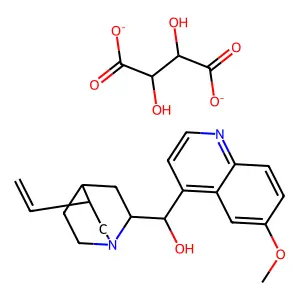 Cinchonan-9-ol, 10,11-dihydro-6'-methoxy-, (9S)-, (2R,3R)-2,3-dihydroxybutanedioate (salt) structure