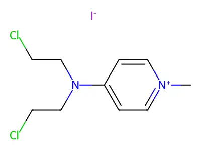 4-(Bis(2-chloroethyl)amino)-1-methylpyridinium iodide structure