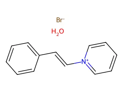 1-(2-Phenylethenyl)pyridin-1-ium;bromide;hydrate structure