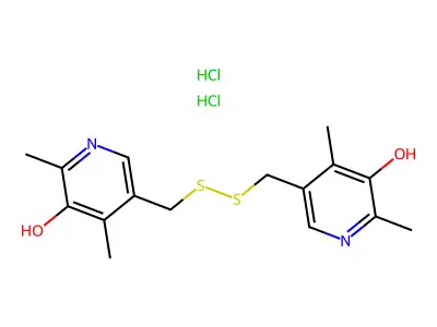3-Pyridinol, 5,5'-dithiodimethylenebis(2,4-dimethyl-, dihydrochloride structure