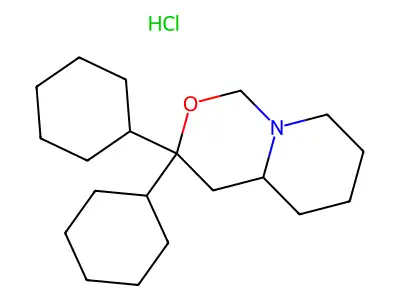 1H,3H-Pyrido(1,2-c)(1,3)oxazine, hexahydro-3,3-dicyclohexyl-, hydrochloride structure