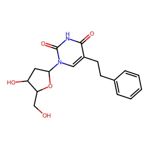 1-[4-Hydroxy-5-(hydroxymethyl)oxolan-2-yl]-5-(2-phenylethyl)pyrimidine-2,4-dione structure
