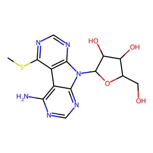 5-(Methylsulfanyl)-9-pentofuranosyl-9H-pyrrolo[2,3-d:5,4-d']dipyrimidin-4-amine structure
