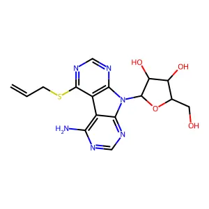 2-(3-Amino-13-prop-2-enylsulfanyl-4,6,8,10,12-pentazatricyclo[7.4.0.02,7]trideca-1(9),2,4,6,10,12-hexaen-8-yl)-5-(hydroxymethyl)oxolane-3,4-diol structure