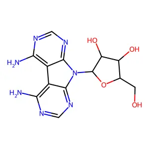 9-Pentofuranosyl-9H-pyrrolo[2,3-d:5,4-d']dipyrimidine-4,5-diamine structure