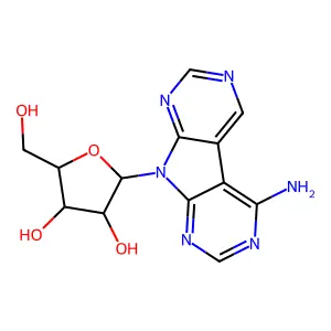 9-Pentofuranosyl-9H-pyrrolo[2,3-d:5,4-d']dipyrimidin-4-amine structure