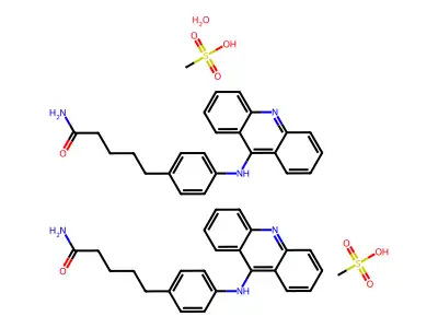 Valeramide, 5-(p-(9-acridinylamino)phenyl)-, methanesulfonate, hemihydrate structure