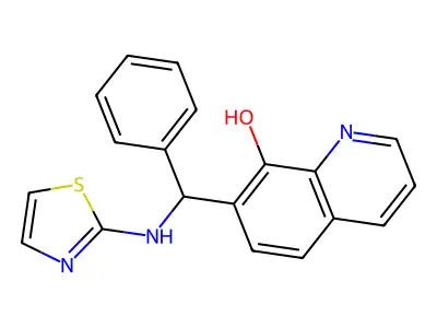 8-Quinolinol, 7-(alpha-2-thiazolylaminobenzyl)- structure