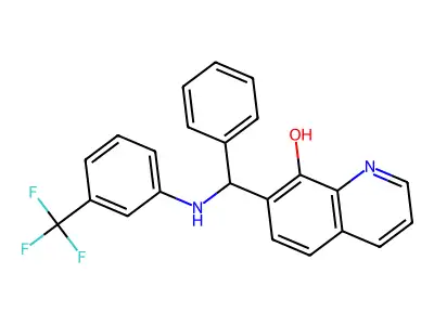 8-Quinolinol, 7-(alpha-(m-trifluoromethylanilino)benzyl)- structure