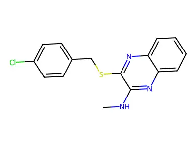 Quinoxaline, 3-(p-chlorobenzylthio)-2-methylamino- structure