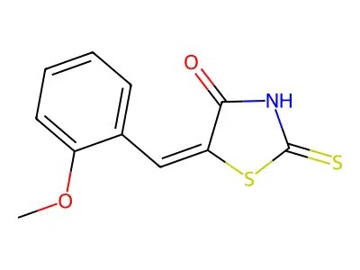 (5E)-5-[(2-methoxyphenyl)methylidene]-2-sulfanylidene-1,3-thiazolidin-4-one structure
