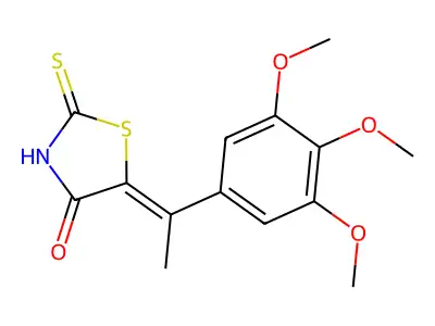 Rhodanine, 5-(alpha-methyl-3,4,5-trimethoxybenzylidene)- structure