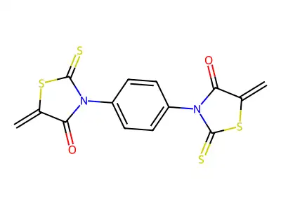 Rhodanine, 1,4-phenylenebis(5-methylene- structure