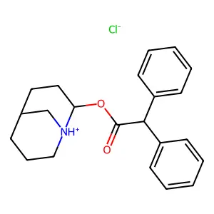 1-Azabicyclo(3.3.1)nonan-2-ol, diphenylacetate, hydrochloride structure
