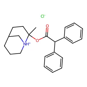 1-Azabicyclo(3.3.1)nonan-2-ol, 2-methyl-, diphenylacetate, hydrochloride structure