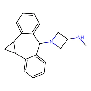 Azetidine, 1-(dibenzo(a,e)cyclopropa(c)cyclohept-6-yl)-3-(methylamino)- structure