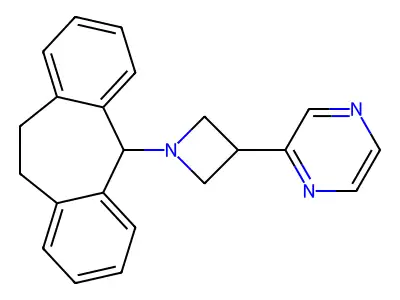 Azetidine, 1-(10,11-dihydro-5H-dibenzo(a,d)cyclohepten-5-yl)-3-pyrazinyl- structure