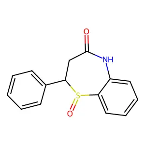 2-Phenyl-2,3-dihydro-1,5-benzothiazepin-4(5H)-one 1-oxide structure