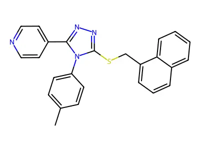 4-(4-(4-Methylphenyl)-5-((1-naphthylmethyl)thio)-4H-1,2,4-triazol-3-YL)pyridine structure