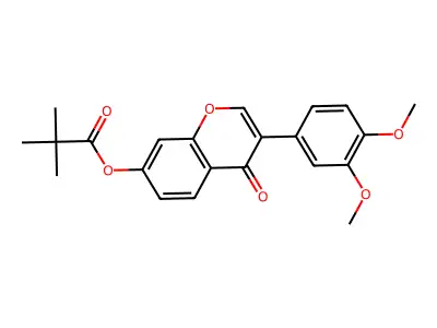 3-(3,4-dimethoxyphenyl)-4-oxo-4H-chromen-7-yl 2,2-dimethylpropanoate structure