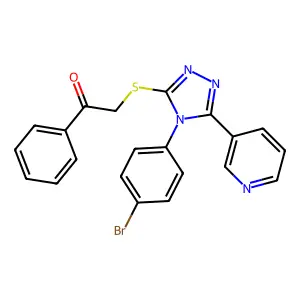 2-((4-(4-BR-PH)-5-(3-Pyridinyl)-4H-1,2,4-triazol-3-YL)thio)-1-phenylethanone structure