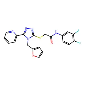 N-(3,4-difluorophenyl)-2-{[4-(furan-2-ylmethyl)-5-(pyridin-2-yl)-4H-1,2,4-triazol-3-yl]sulfanyl}acetamide structure