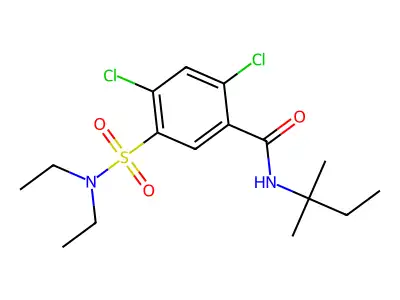 2,4-dichloro-5-(diethylsulfamoyl)-N-(2-methylbutan-2-yl)benzamide structure