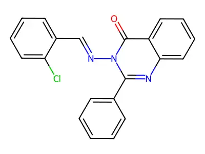 3-[(2-Chlorophenyl)methylideneamino]-2-phenylquinazolin-4-one structure