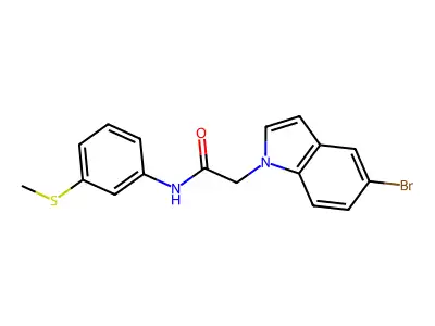 2-(5-bromo-1H-indol-1-yl)-N-[3-(methylsulfanyl)phenyl]acetamide structure