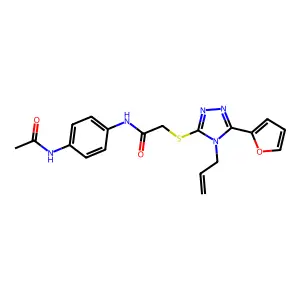 N(4-(Acetylamino)PH)-2-((4-allyl-5-(2-furyl)4H-1,2,4-triazol-3-YL)thio)acetamide structure