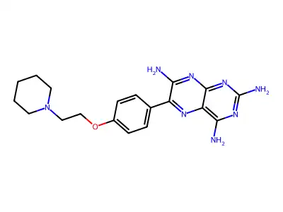 Pteridine-2,4,7-triamine, 6-(4-(2-(1-piperidinyl)ethoxy)phenyl)- structure