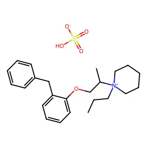 Piperidinium, 1-(1-((2-benzylphenoxy)methyl)ethyl)-1-propyl-, hydrogen sulfate structure