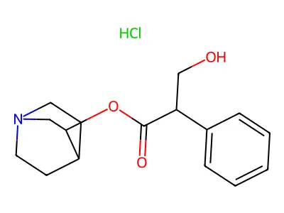 Quinuclidinol, tropate, hydrochloride structure